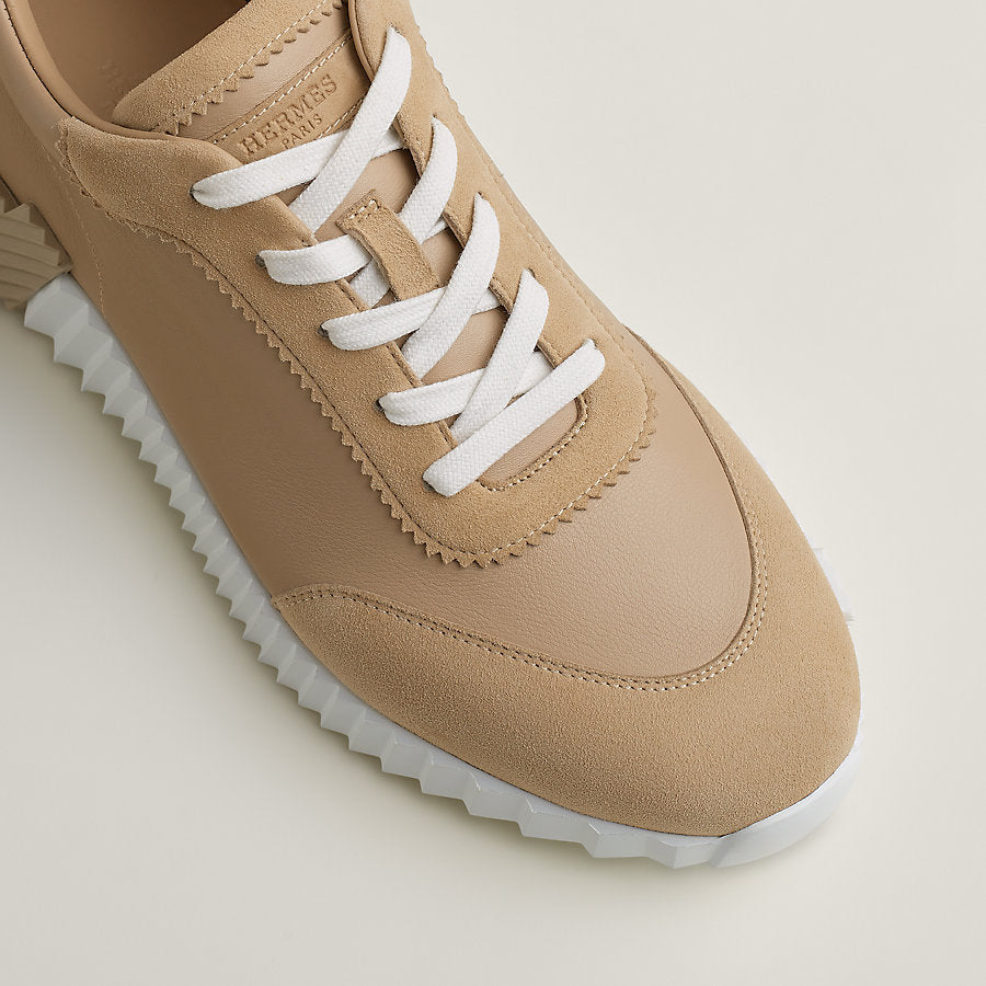 Bouncing Sneaker aus beigem Leder