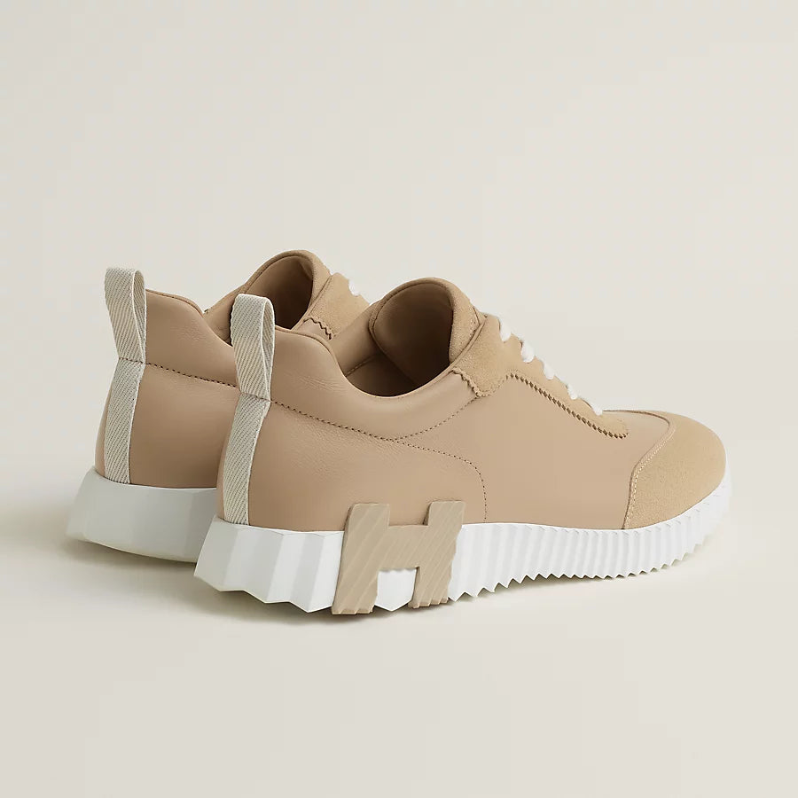 Bouncing Sneaker aus beigem Leder