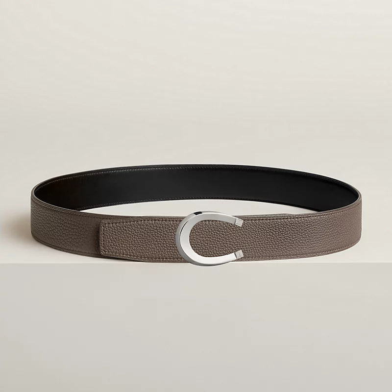 Luck & Leather Wendbare Gürtelschnalle 38 mm Schwarz/Zinn Herren