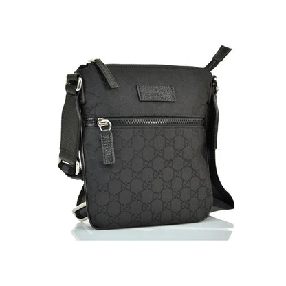 GG HERREN-MESSENGER-TASCHE AUS SCHWARZEM STOFF