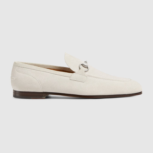 Men's GG Jordaan Loafer in Light Grey Suede
