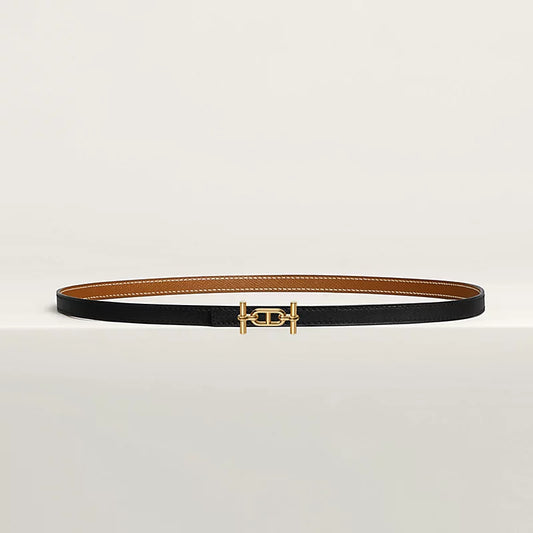 Ancre &amp; Leather Wendegürtelschnalle 13 mm Schwarz/Gold Damen
