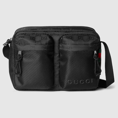 Gucci Nexus kleine Umhängetasche aus schwarzem Nylon