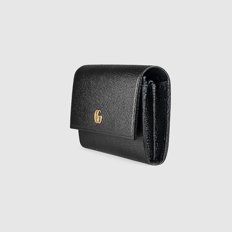 Schwarzes GG Marmont Continental Portemonnaie
