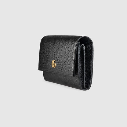 Schwarzes GG Marmont Continental Portemonnaie