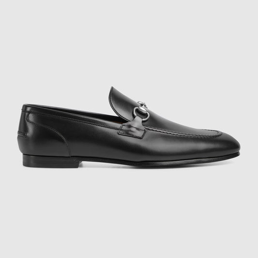 Men's GG Jordaan Loafer in Black with Silver Buckle