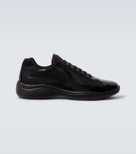Prada Vernice Bike America Cup Sneakers Black
