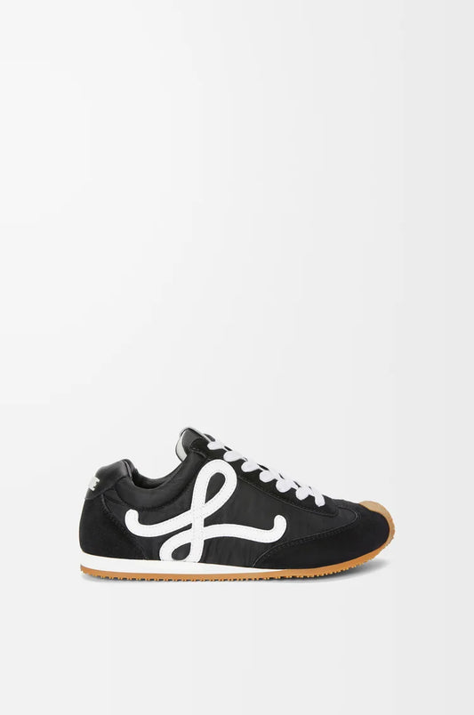 Ballet Runner 2.0 Sneaker aus schwarzem Nylon und Leder