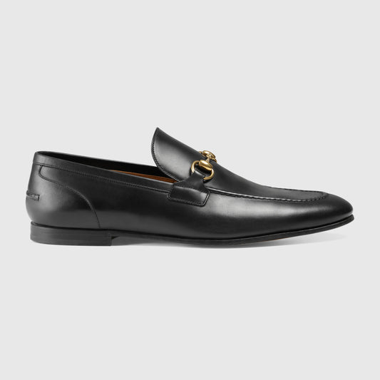 Men's GG Jordaan Loafer in Black with Gold Buckle