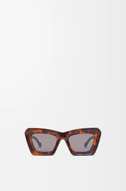 Havana Beveled Cat-Eye Sunglasses
