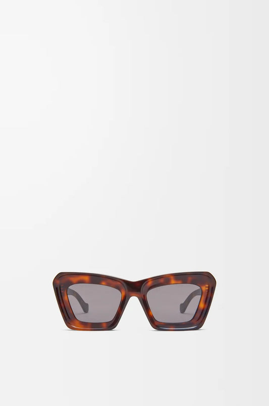 Havana Beveled Cat-Eye Sunglasses