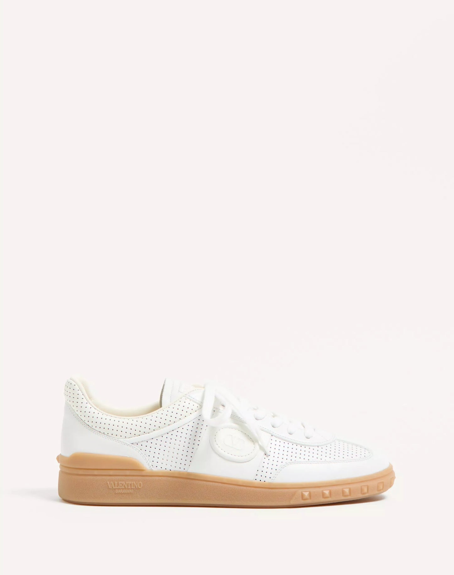 Upvillage Low Top Sneaker aus weißem perforiertem Nappaleder