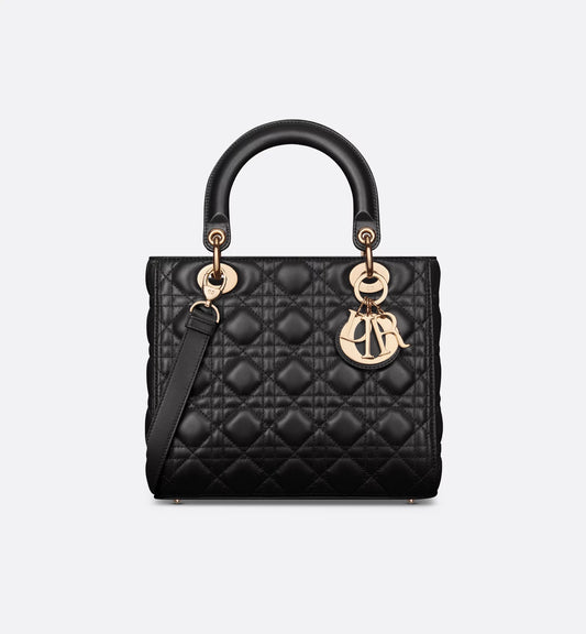 Große schwarze Lady Dior Tasche