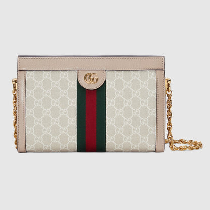 Ophidia – Mittlere Schultertasche aus GG Supreme in Beige