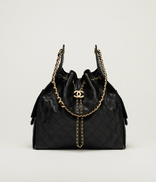 CHANEL 25 Mittelgroße schwarze Tasche