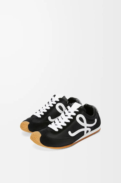 Ballet Runner 2.0 Sneaker aus schwarzem Nylon und Leder