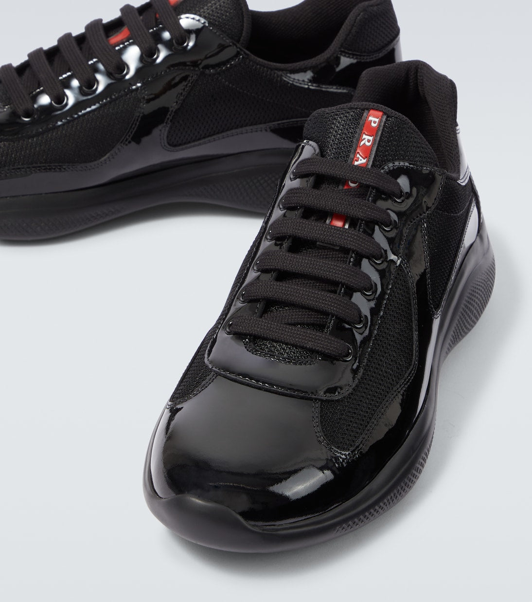 Prada Vernice Bike America Cup Sneakers Black