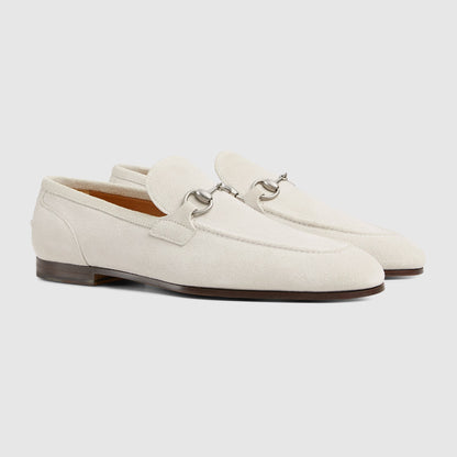 Men's GG Jordaan Loafer in Light Grey Suede
