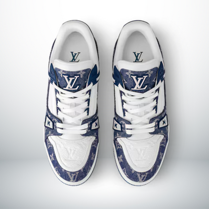 TRAINER MONOGRAMM DENIM WEISS BLAU