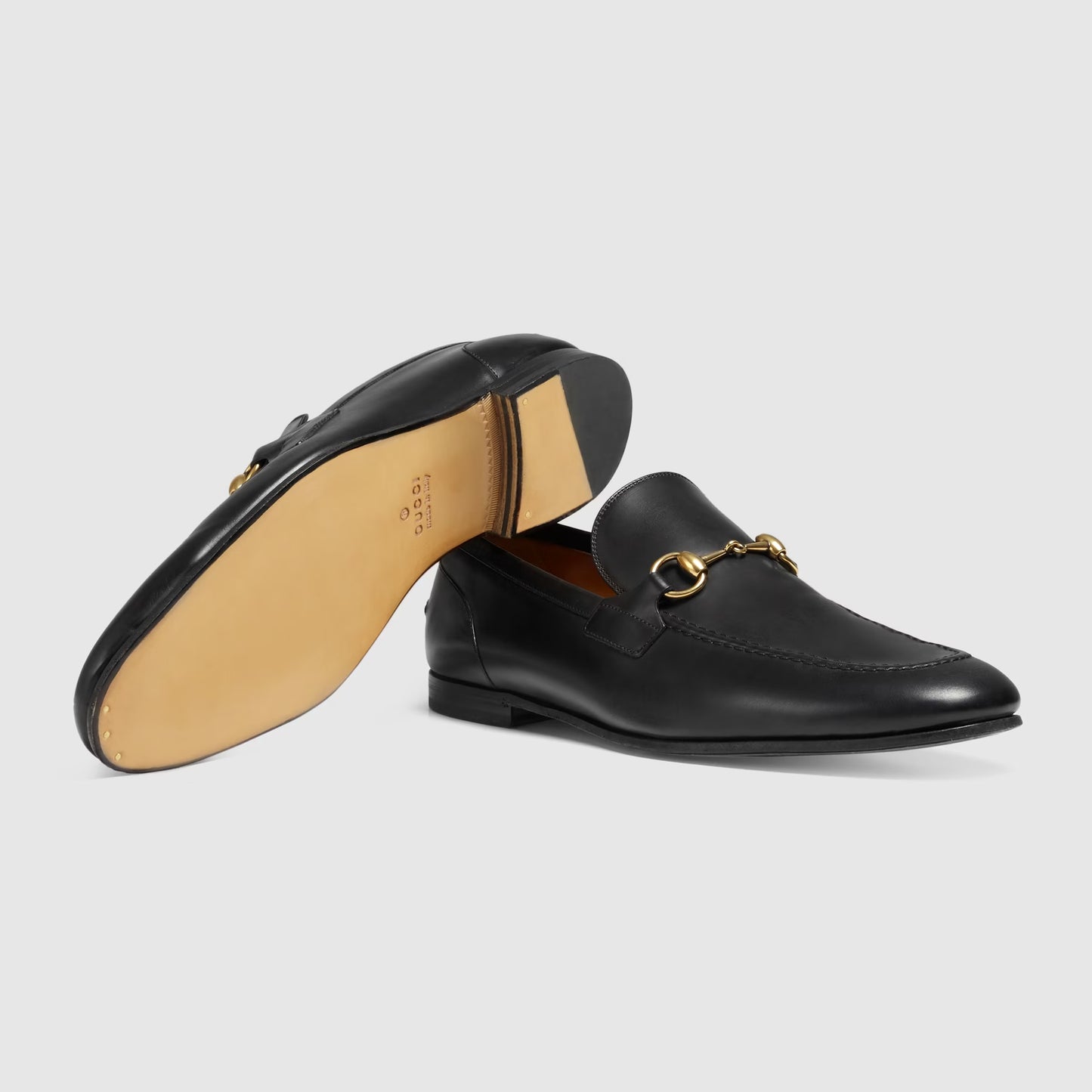 Men's GG Jordaan Loafer in Black with Gold Buckle