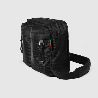 Gucci Nexus kleine Umhängetasche aus schwarzem Nylon