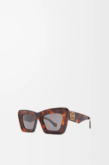 Havana Beveled Cat-Eye Sunglasses