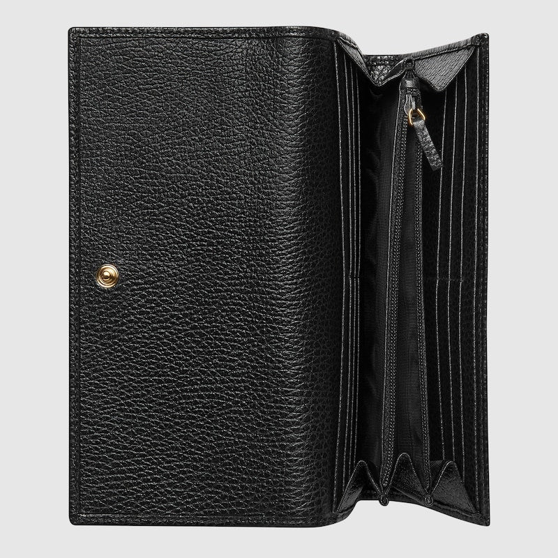 Schwarzes GG Marmont Continental Portemonnaie