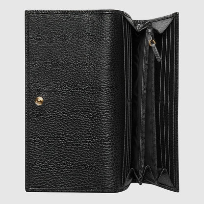 Schwarzes GG Marmont Continental Portemonnaie