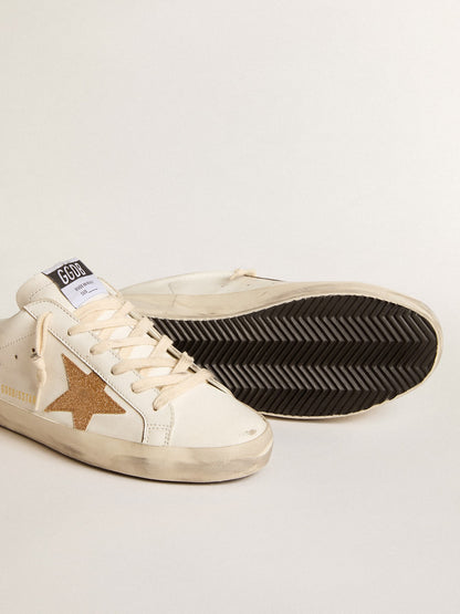 Super-Star Sabot in pelle con stella in glitter oro plastificati