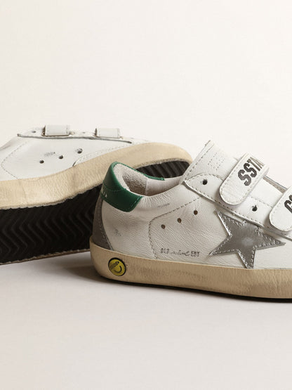 Old School Young with laminated leather star and green heel tab