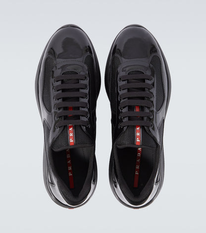 Prada Vernice Bike America Cup Sneakers Black