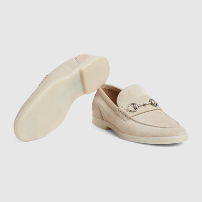 Men's moccasin with beige suede leather clamp
