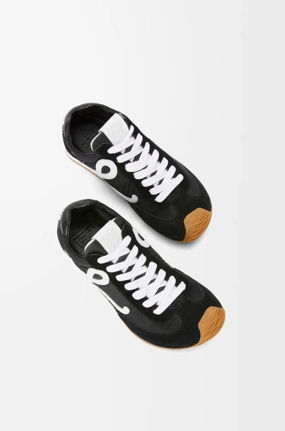 Ballet Runner 2.0 Sneaker aus schwarzem Nylon und Leder