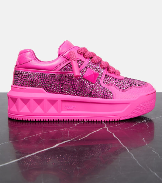 VLTN One Stud XL MAGENTA Ledersneaker