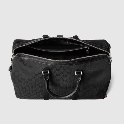 Mittelgroße Reisetasche aus schwarzem GG-Canvas