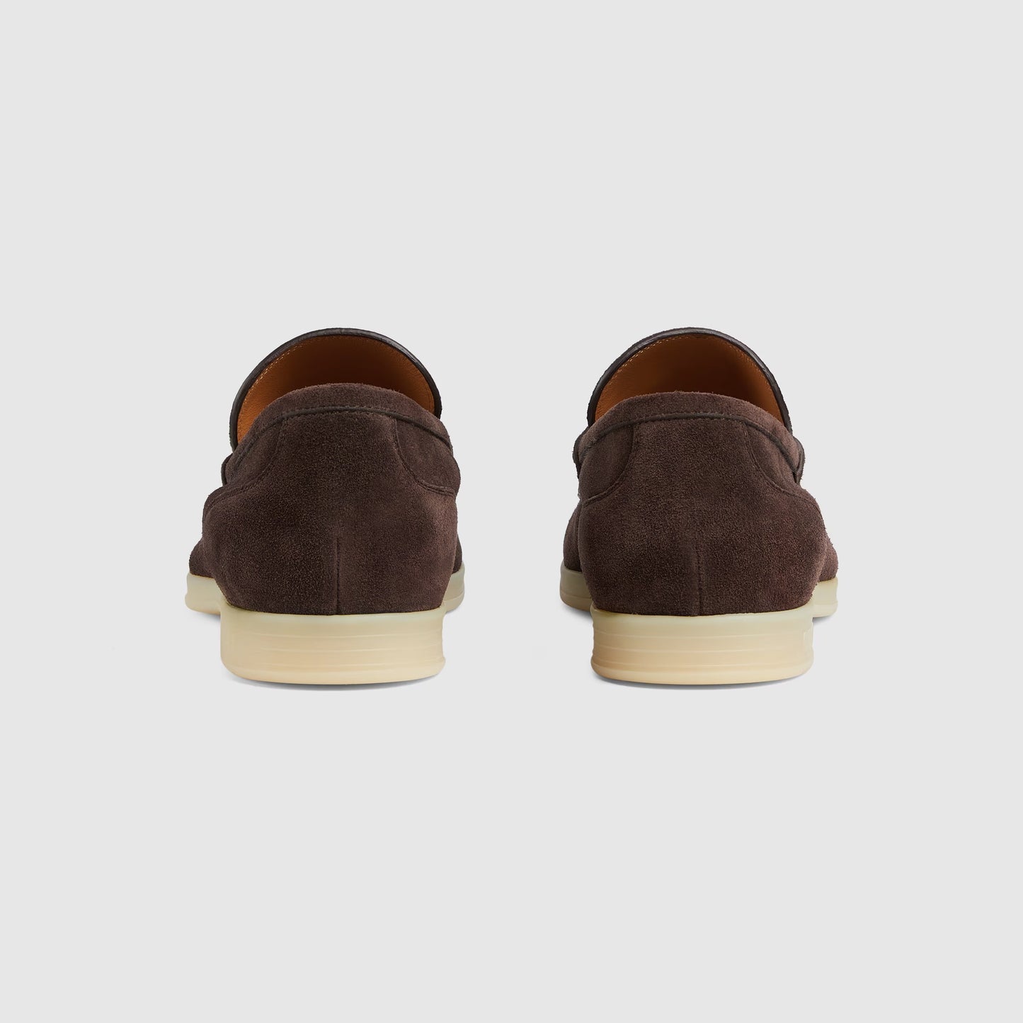 Men's moccasin with dark brown suede leather clamp