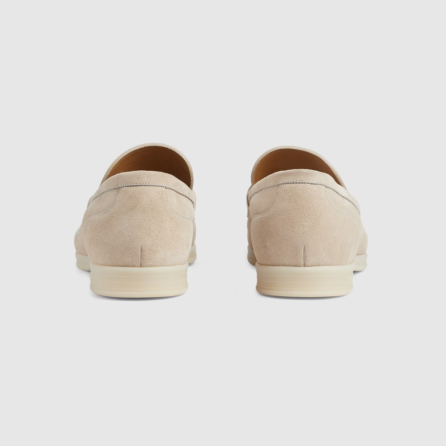 Men's moccasin with beige suede leather clamp