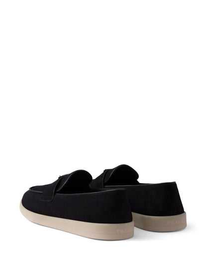 Black suede loafers