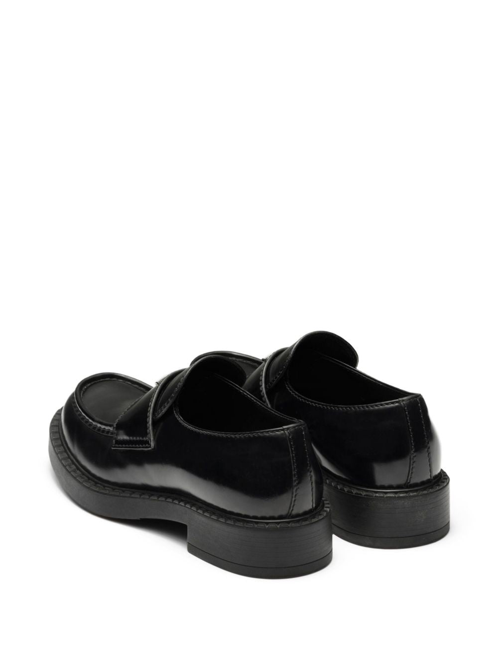 Black brushed leather loafers
