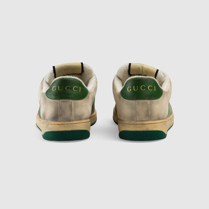Sneaker Screener aus weißem Leder und GG-Stoff