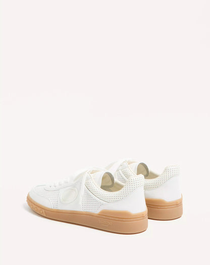 Upvillage Low Top Sneaker aus weißem perforiertem Nappaleder