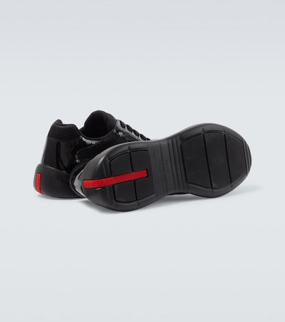 Prada Vernice Bike America Cup Sneakers Black