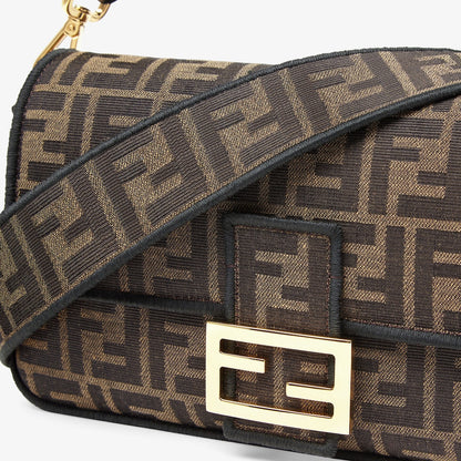 Brown FF jacquard fabric baguette