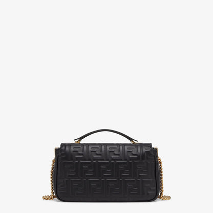 Baguette Chain Midi in black nappa with FF motif