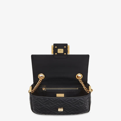 Baguette Chain Midi in black nappa with FF motif