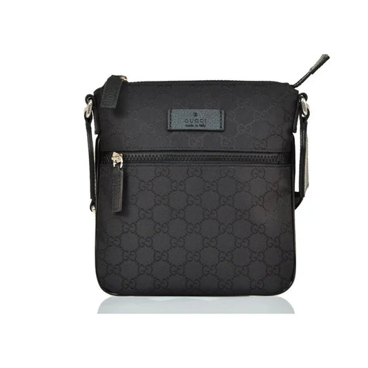 GG MEN'S MESSENGER BAG IN BLACK FABRIC