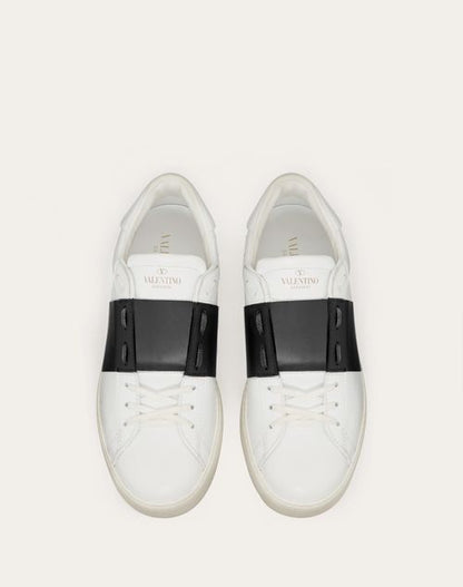 Open white sneakers