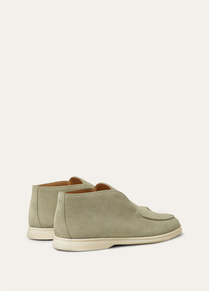 Open Walk Suede Military Grey Ankle Boots