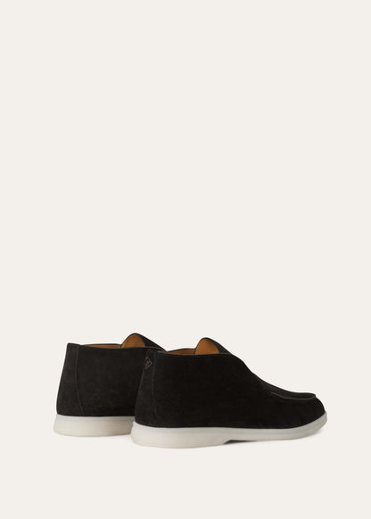 Open Walk Ankle Boots aus schwarzem Wildleder