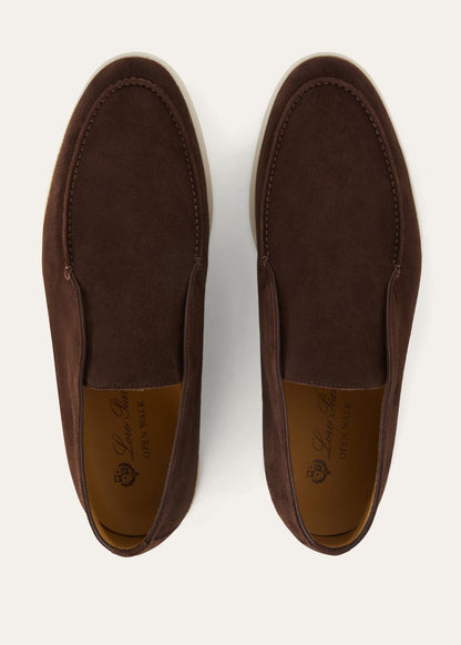 Open Walk Suede Chocolate Ankle Boots